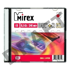 Диск DVD+R Mirex 8.5 Gb, 8x, Slim Case (1), Dual Layer (1/50)