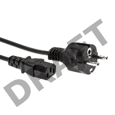 Кабель Telecom Кабель (TE021-CU0.5-1.8M) компьютер - розетка 220V (EURO) 1.8м, 3G0,5mm медь 