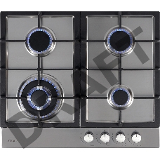 Встраиваемые газовые панели Weissgauff 60 см, газовая, независимая, поверхность из нержавеющей стали, автоподжиг, газ-контроль, WOK, жиклёры для баллонного газа, чугунные решетки, цвет-нержавеющая сталь