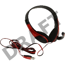 Наушники с микрофоном Oklick HS-M150 черный/красный 2.2м накладные (NO-003N)