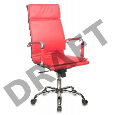 Кресло руководителя Бюрократ CH-993/red красный искусственная кожа крестовина хромированная