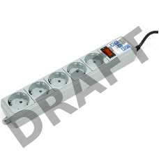 Сетевой фильтр PowerCube SPG-B-10, 3м, 5 евророзеток, серый