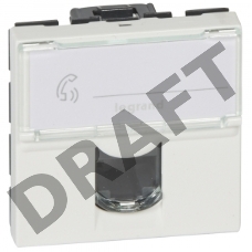 Розетка RJ 45 Mosaic категория 5е UTP 2 модуля белая (076554 - SPL - 200007)