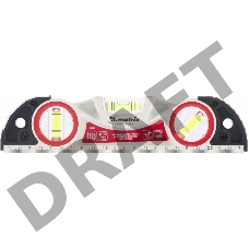 Уровень алюминиевый литой, фрезерованный, 3 глазка, две ударные площадки, 235 мм// Matrix