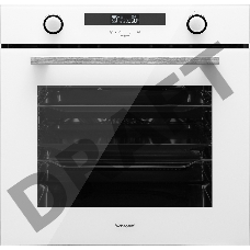 Встраиваемая электрическая духовка Weissgauff EOM 731 PDW, 60 см, 595 х 565 х 595 мм, 72 л, паровая очистка, белый