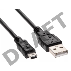 Кабель USB 2.0 A-->mini-B 5P (3,0м) чёрный, Telecom <TC6911BK-3.0M>