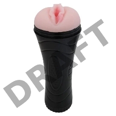 Мастурбатор-вагина в черной тубе без вибрации