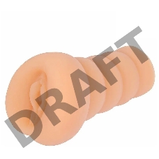 Мастурбатор-вагина телесного цвета с бороздками на внешней части 