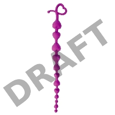 Фиолетовая анальная цепочка с ограничителем - 28 см.