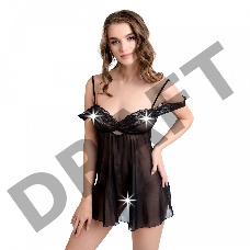 Комбинация бэби-долл c разрезом сзади Erolanta Sofia, черный (42-44)