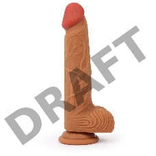 Реалистичный фаллоимитатор Erowoman телесного цвета с мошонкой