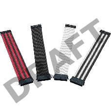 Cooler Master UNIVERSAL PSU EXTENSION CABLE KIT WITH PVC SLEEVING - Red & Black