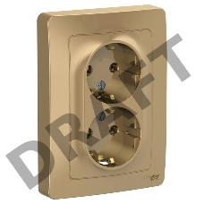 Розетка 2-м СП BLANCA 16А 250В без шторок с заземл. титан SchE BLNRS001024