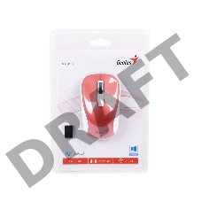 Мышь Genius беспроводная NX-7010 (белый+красный металлик, BlueEye 1200dpi) 