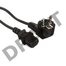 Кабель питания ExeGate Power PC-5P (Евровилка угловая Schuko->С13) VDE-250V-3*1.0-CU, 10A, 5м