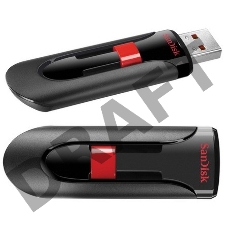 Флеш Диск Sandisk 64Gb Cruzer Glide SDCZ60-064G-B35 USB2.0 черный/красный
