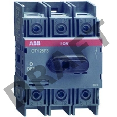 Рубильник АВВ 1SCA105033R1001 OT125F3 до 125А 3х-полюсный для установки на DIN-рейку или монтажную плату (с резерв. ручкой)