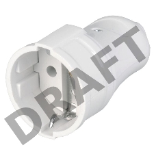 Розетка разборная РПп10-01-Ст 16А прямая разборная с заземл. бел. ИЭК ERP10-16-01-K01