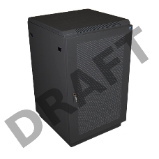 Шкаф телекоммуникационный напольный 27U (600x1000) дверь перфорированная 2 шт., цвет чёрный