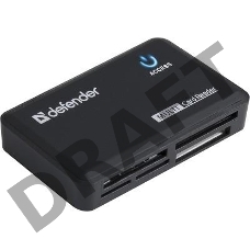 Кардридер Defender  OPTIMUS, до 4 типов карт одновременно + кабель USB 2.0 A(M) - MiniB (M) длина 1 м.