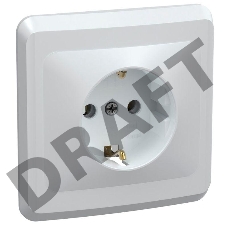 Розетка 1-м СП Вега РС10-3-ВБ с заземл. контактом без защ. штор 16А бел. ИЭК ERV11-K01-16-DM