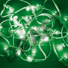 Гирлянда LED Galaxy Bulb String 10м, белый КАУЧУК, 30 ламп*6 LED ЗЕЛЕНЫЕ, влагостойкая IP65
