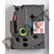 Наклейка ламинированная TZ-E252 (24 мм бел/красн, аналог TZ-252)