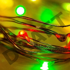 Гирлянда «Роса» 2 м, 20 LED, цвет свечения мультиколор, тонкий батарейный блок NEON-NIGHT