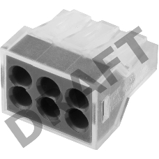 Клемма СВЕТОЗАР соединительная, 6-и проводная, 400В, 24А, 0,75-2,5мм2, 2шт