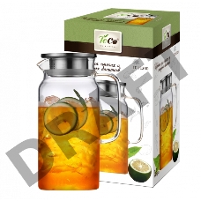 Кувшин для горячих и холодных напитков TECO TC-J1200 1200 мл из стекла c крышкой