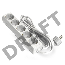 Удлинитель ExeGate EX285827RUS  ECE-5-5W (5 евророзетки с заземлением, 5м, белый)