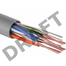 Кабель витая пара U/UTP, категория 5e, PVC, 4PR, 24AWG, медный, внутренний, серый, 305 м