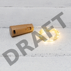 Гирлянда «Роса» с пробкой 2 м, 20 LED, теплое белое свечение, 3хLR44 в комплекте NEON-NIGHT