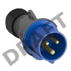 Вилка кабельная ABB 2CMA101947R1000  Easy&Safe 216EP6,16А,2P+E,IP44,6ч