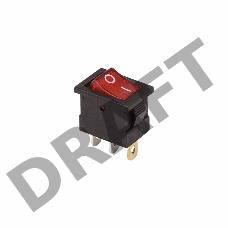 Выключатель клавишный 12V 15А (3с) ON-OFF красный  с подсветкой  Mini  REXANT