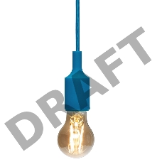 Патрон E27 силиконовый со шнуром 1 м синий REXANT