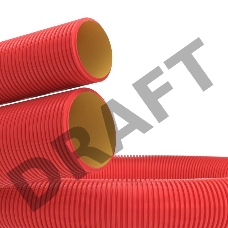 Труба гофро двустен. ПНД d75 с протяж. красн. (уп.50м) ДКС 121975