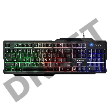 Клавиатура Qumo Cobra K30, проводная, 104 клавиши, подсветка радужная, плетеный кабель