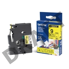 Наклейка ламинированная TZ-E621 (9 мм черн/желт, аналог TZ-621)