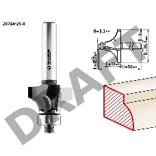 Фреза кромочная калевочная №1 ЗУБР 25.4x13мм, радиус 6.3мм,