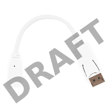 Переходник miniDisplayPort - DisplayPort, Cablexpert A-mDPF-DPM-001-W, 20F/20M, длина 16см, белый, пакет