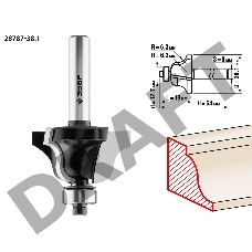 Фреза кромочная калевочная №4 ЗУБР 42,8x19мм, радиус 6.3мм,