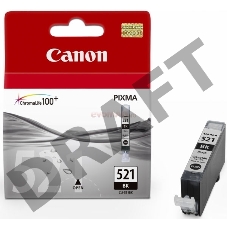 Картридж струйный CLI-521Bk (2933B004) для Canon Pixma iP3600, 4600, MP540 ,MP620, MP630, MP980, Черный, 9 мл.