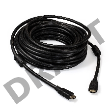 Кабель HDMI ExeGate EX287727RUS EX-CC-HDMI2-15.0F (19M/19M, v2.0, 15м, 4K UHD, Ethernet, ферритовые кольца, позолоченные контакты)