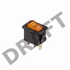 Выключатель клавишный 250V 6А (3с) ON-OFF желтый  с подсветкой  Mini REXANT