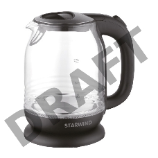 Чайник электрический Starwind SKG1311 1.7л. 2200Вт черный/серебристый (корпус: стекло)