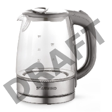 Чайник электрический Starwind SKG2315 1.7л. 2200Вт серый/серебристый (корпус: стекло)