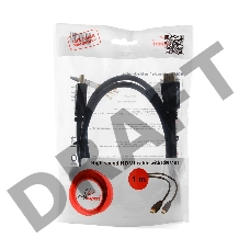 Кабель HDMI Gembird/Cablexpert, 1м, v1.4, 19M/19M, черный, позол.разъемы, экран(CC-HDMI4-1M)