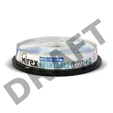 Диск DVD+R Mirex 4.7 Gb, 16x, Cake Box (10), Ink Printable (10/300)