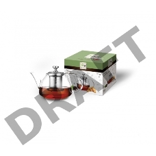 Чайник для заваривания TECO TC-204 800 мл  из стекла с ситом и крышкой из нержавеющей стали